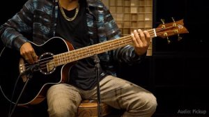 Deep Series 8 Medium Scale Acoustic Bass by Ortega Guitars  - Black - D8CE-4