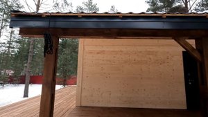 Подшивка свеса кровли и потолка террасы. Каркасные дома Строй Профи Рязань