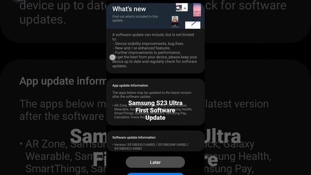 Samsung s23 ultra first software update | Feb security patch | India