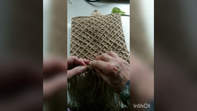 Как я плету дно сумочки-кармана репсовыми узлами. Сумка "лакомник"макраме. Плетение дна сумки.Часть