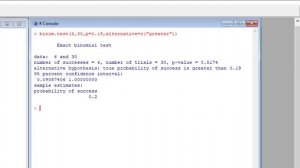 Exact Binomial  (population proportion) Hypothesis testing and confidence interval in R