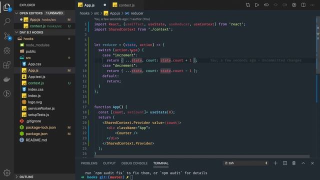 React Hooks useContext Hook and useReducer Hook #20 смотреть онлайн