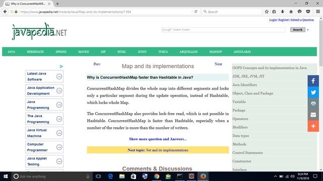Why is ConcurrentHashMap faster than Hashtable in Java?
| javapedia.net смотреть онлайн