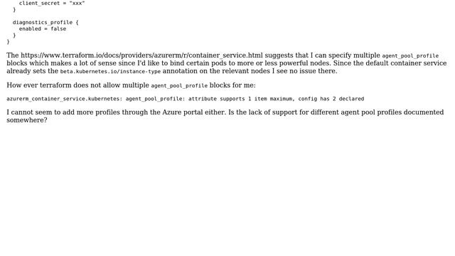 Does Azure support multiple Agent Profiles for Kubernetes with Container Service? смотреть онлайн