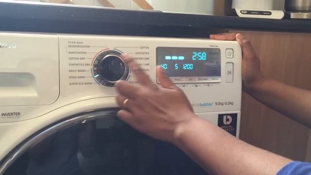 Samsung Eco Bubble Washer Dryer WD90J7400GW - ao.com review смотреть онлайн