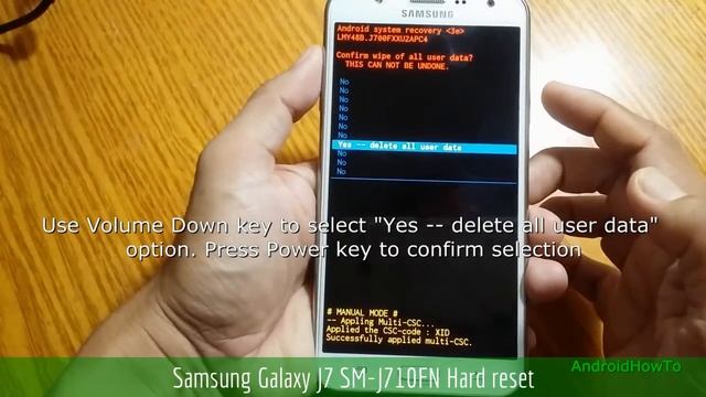Samsung Galaxy J7 SM-J710FN Hard reset смотреть онлайн