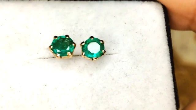 Серьги пусеты желтое золото 585 проба нат. изумруды 0,76 кт арт 850 смотреть онлайн