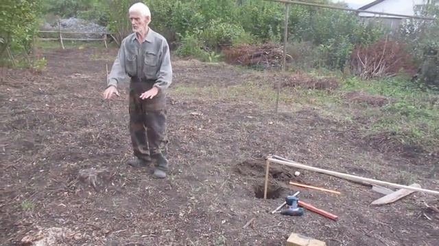 ✔ 1. Фундамент - предварительные колышки [Купольный дом своими руками]