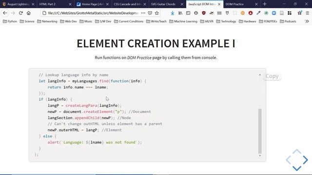 JavaScript and the DOM (Document Object Model)