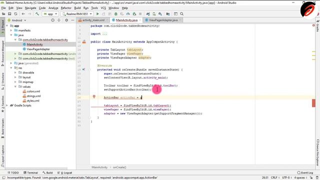 How to create Tab Layout in Android Studio | Tabbed Activity | Tab Mode Layout | Home Page смотреть онлайн