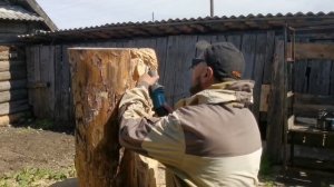 Сова из дерева Резьба бензопилой