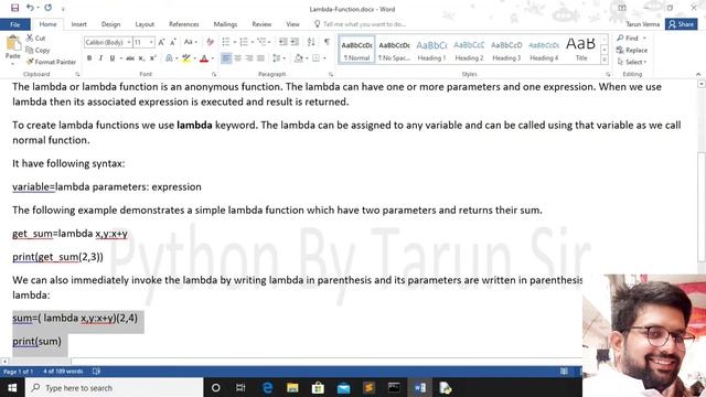lambda function in python