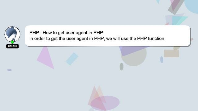 PHP : How to get user agent in PHP смотреть онлайн