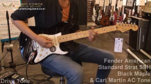 Fender American Standard Strat SSS Black Maple Demo by Music force