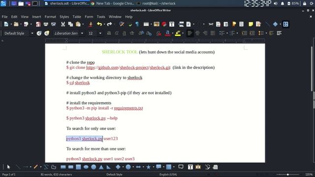 Hunt down social media accounts by username across social networks using SHERLOCK Tool