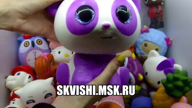 СКВИШ ПАНДА ФИОЛЕТОВАЯ БОЛЬШАЯ  ИГРУШКА-АНТИСТРЕСС ОБЗОР ВИДЕО ДЛЯ ДЕТЕЙ  SQUISHY КАВАЙНЫЕ
