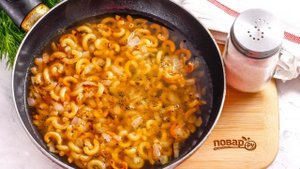 Макароны с сыром на сковороде