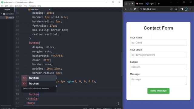 Working Contact Form With JavaScript | Send Email From Contact Form Using JavaScript With EmailJS