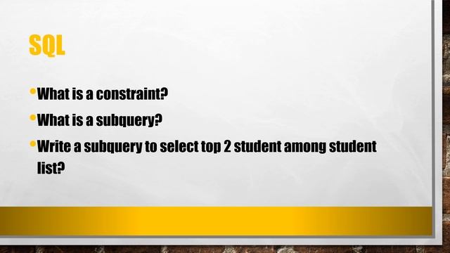 Wipro SQL Query Interview Questions