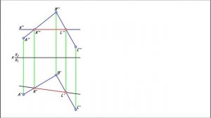 Пересечение плоскости общего положения с проецирующей плоскостью