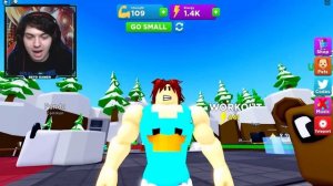 FIQUEI MUITO FORTE PUXANDO PESO NO ROBLOX! (Super Strong Simulator)