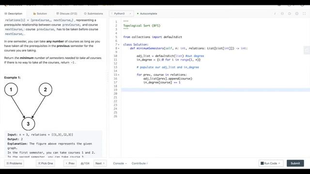 Parallel Courses | Topological Sort Python Solution смотреть онлайн