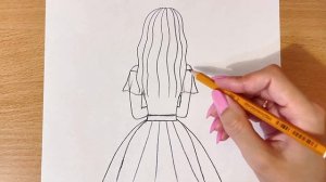 Как Нарисовать Девушку В Платье Очень Легко | Рисунок Девушки Карандашом