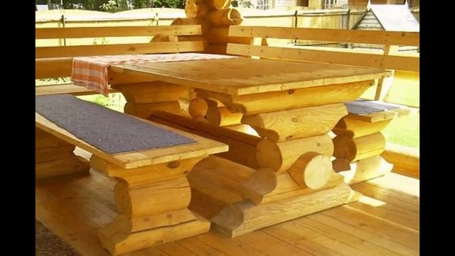 Лавочка из бревна своими руками
