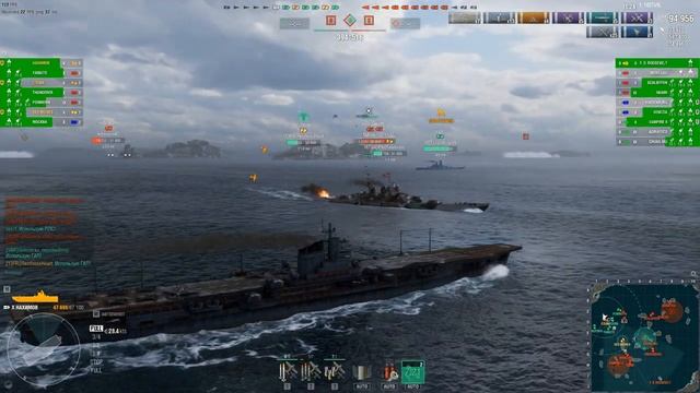 Авианосец НАХИМОВ 200К Урона! Затащил Мир кораблей World of Warships смотреть онлайн