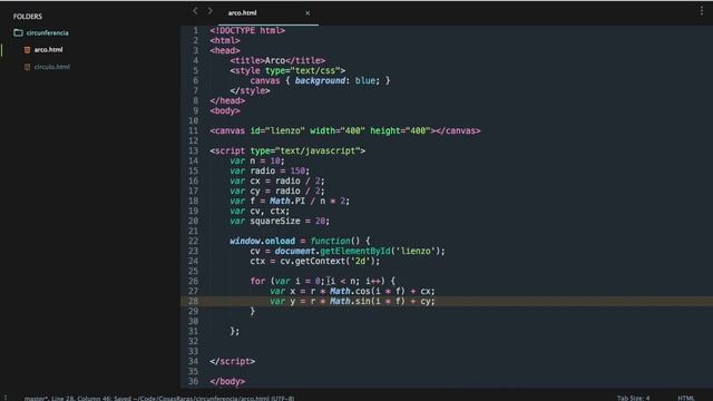 Dibujar círculos alrededor de círculo en Canvas con JavaScript смотреть онлайн