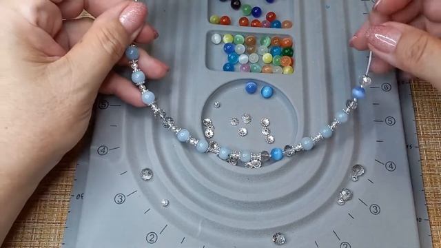 #каксделатьколье Собираю колье из аквамарина || Collecting an aquamarine necklace