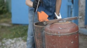 Печь из газового баллона - своими руками. Отопление в гараж. КПД 100%