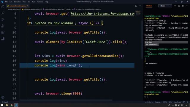 How to handle multiple windows [Protractor] | LetCode