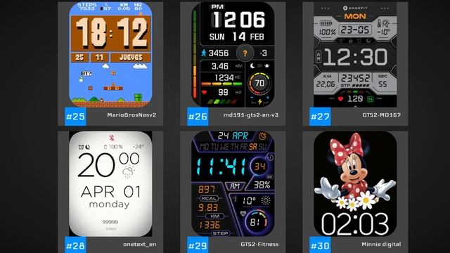 Top 50 DIGITAL Watch Faces For the Amazfit GTS 2 смотреть онлайн