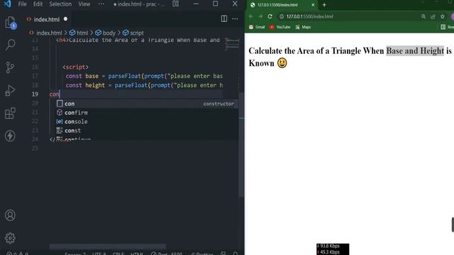 Calculate the Area of a Triangle in JavaScript ||  JS Program for Beginners in 2022