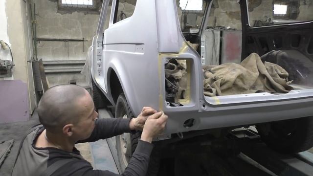 Подготовка к покраске проемов Нива полный кузовной ремонт ч.68 смотреть онлайн