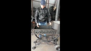 Садовый мангал на колесах. МАНГАЛ+ПОДКАЗАННИК+ДРОВНИК+КОЛЕСА