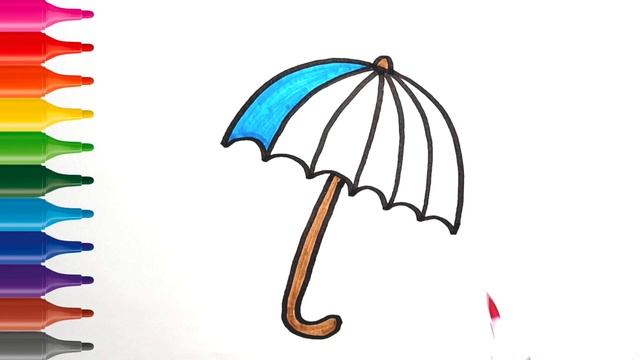 Drawing an umbrella for children / bolalar uchun soyabon chizish / Рисование Зонтик для детей смотреть онлайн