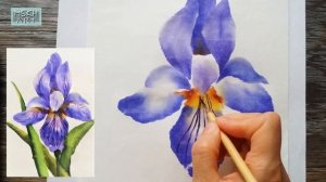 (RicePaper&Watercolour)Painting Iris/Watercolor on Rice Paper/Step by Step/MSKH ART/한지수채/수묵일러스트