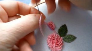МК. Вышивка бутона розы. Способ 3. Rose bud embroidery. Method 3.