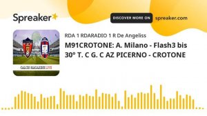 M91CROTONE: A. Milano - Flash3 bis 30° T. C G. C AZ PICERNO - CROTONE