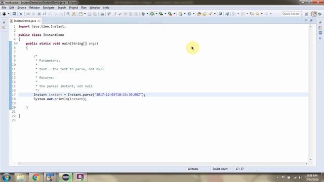 How to create an Instant object using parse method of Instant class? | Java 8 Date and Time