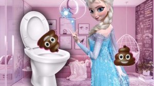 Принцесса Эльза КАКАЕТ в ТУАЛЕТЕ! КАКАШКИ Эльзы! Видео для детей