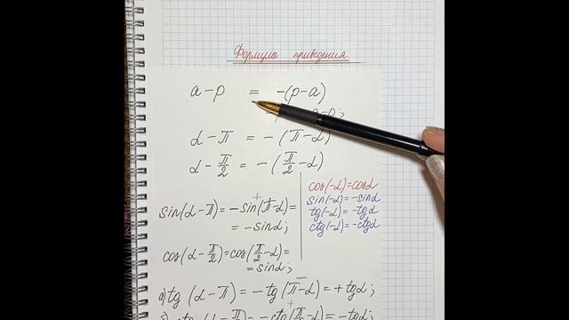 Тригонометрия. Формулы приведения. смотреть онлайн