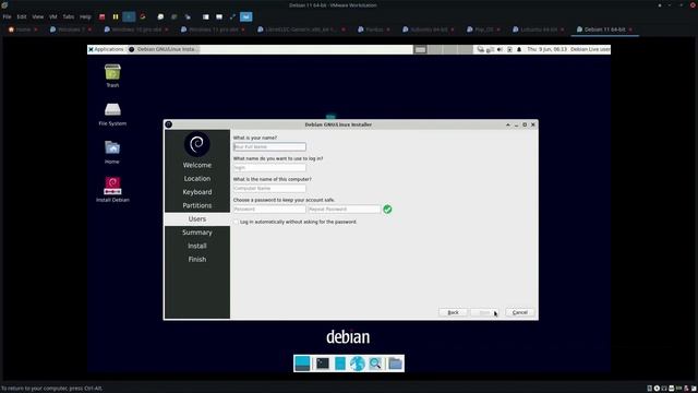 How to install Debian-11 in VMware workstation 2022  #trending #linux #linuxforbeginners #debian