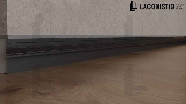 Монтаж теневого плинтуса Laconistiq. Вариант монтажа 3: установка и монтаж светодиодной подсветки