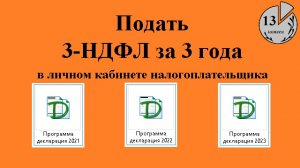 Заполнить и подать декларации 3-НДФЛ на налоговый вычет за 3 года (личный кабинет налогоплательщика)