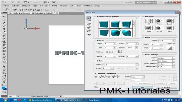 Como hacer un texto 3D con adobe photoshop CS5 extended смотреть онлайн