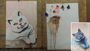 ?Мастер-класс "Британский кот"/живопись маслом для начинающих/Марина Бердник
