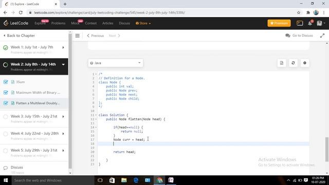 Flatten a Multilevel Doubly Linked List LeetCode July Challenge смотреть онлайн